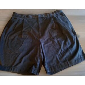 Ahead  Black Mens Casual Relaxed Pleated Front Shorts 100% Cotton 38 R  #184